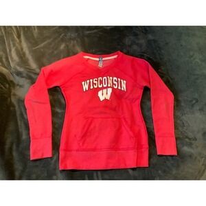 New Agenda Wisconsin Badgers Red Pullover Hoodie Sweatshirt Women's M